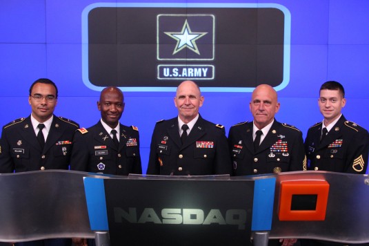Army Guard General Marks Army Birthday at NASDAQ