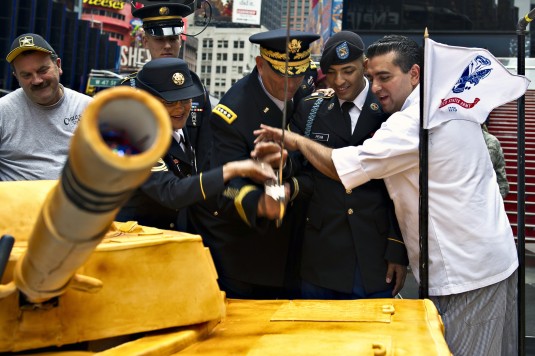 Guardsman Celebrates Army Birthday in Times Square
