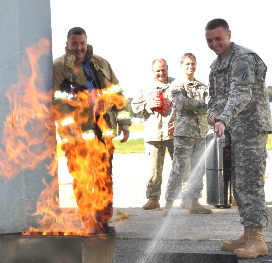 Albany Airport Firemen and Soldiers Train