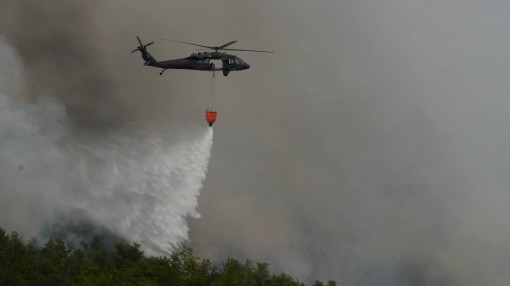 NY Army Guard UH-60s Fight Fire in North Country